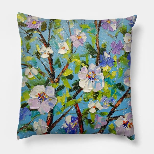 Apple blossom Pillow by OLHADARCHUKART