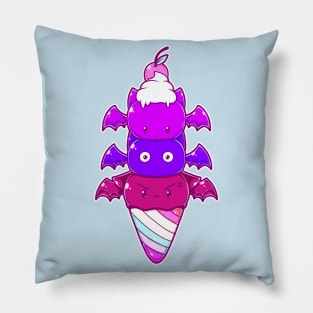 Cute Bat Ice Cream Summer Goth design Pillow