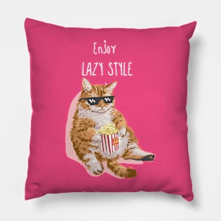 lazy life cat Pillow
