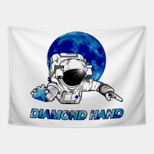 Diamond hand, Bitcoin, Amc crypto, To the moon Tapestry