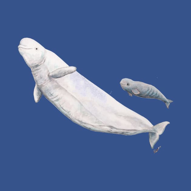 Beluga and baby beluga by chloeyzoard