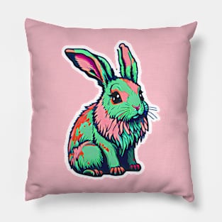 Pink & Green Bunny Pillow