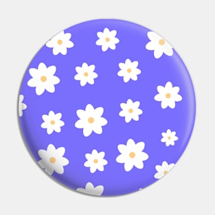 Retro ornament with white flowers Pin