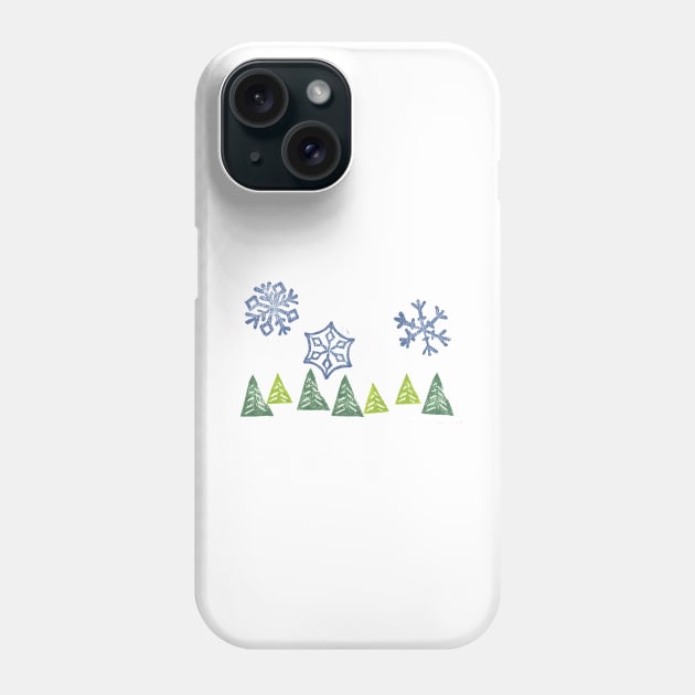 Snowy Trees Phone Case by ellenmueller