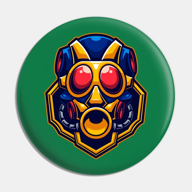 Robot Mask Pin by mightyfire