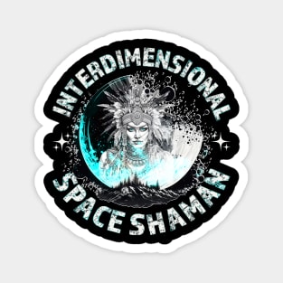 INTERDIMENSIONAL SPACE SHAMAN-moon white Magnet