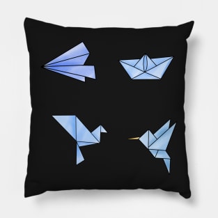 Blue Origami Sticker Pack Pillow