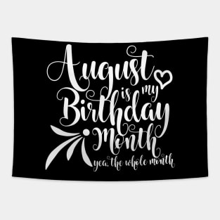 August Birthday (white version) Tapestry
