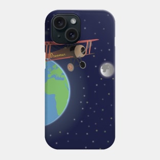 Red Biplane in Outer Space Phone Case