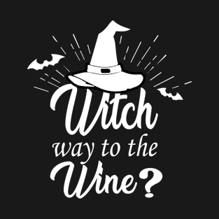 Witch Way To The Wine Funny Halloween T-Shirt