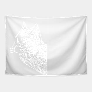 Cat sketch white Tapestry