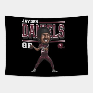 Jayden Daniels Washington Cartoon Tapestry