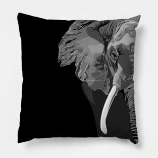 Elephant, digitally drawn artwork Pillow