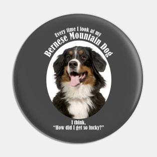 Lucky Bernese Mountain Dog Pin