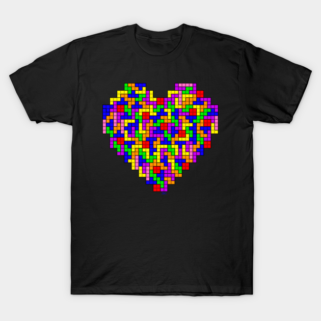 Tetris Heart - Tetris - T-Shirt | TeePublic