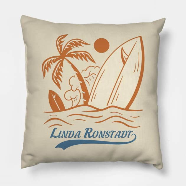 Vintage summer linda ronstadt Pillow by NeniTompel