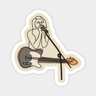 Singer + guitarist minimalist line art Magnet