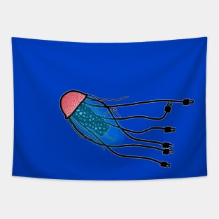 electric jellyfish Tapestry