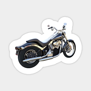 3d of custom blue and chrome motorcycle Magnet