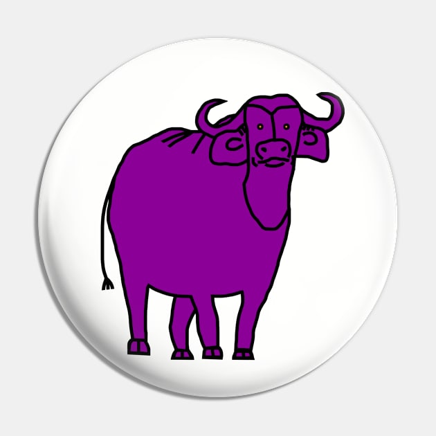 Purple Ox Line Drawing Pin by ellenhenryart