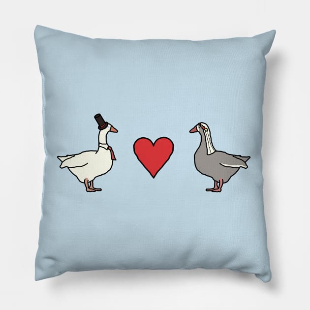 Geese in Love Pillow by LochNestFarm