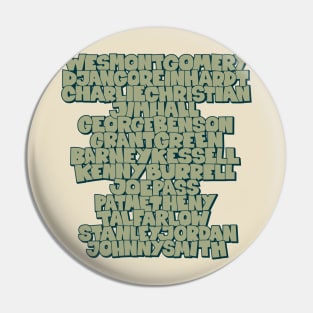 Jazz Legends in Type: The Jazz Guitarists Pin