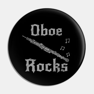 Oboe Rocks, Oboist Goth Heavy Rock Musician Pin