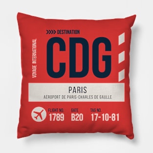 Paris Charles De Gaulle Airport Stylish Luggage Tag (CDG) Pillow