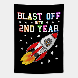 Blast Off Into 2nd Grade Space Rocket Tapestry