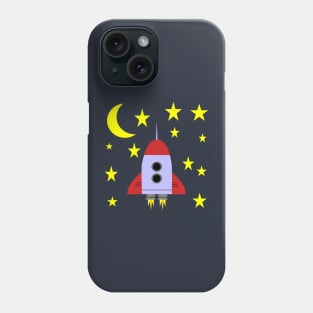 Rocket Ship In Space Phone Case