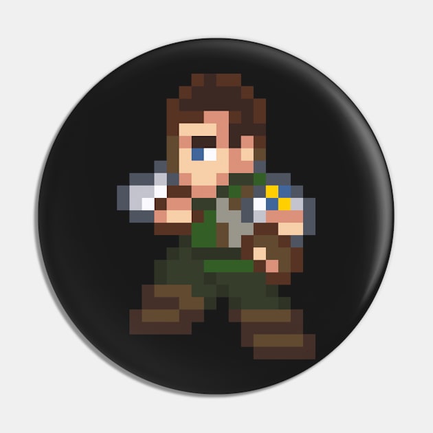 Chris Redfield Resident Evil Pixel Art Pin by AlleenasPixels