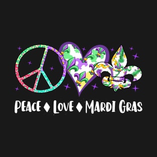 Awesome Peace Love Mardi Gras Gift T-Shirt