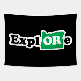 Retro Explore Oregon Design Tapestry