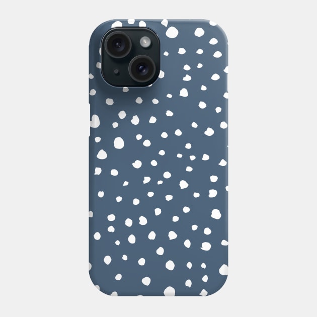 Navy Blue Dalmatian Spots, Dalmatian Dots, Dotted Phone Case by Jelena Dunčević