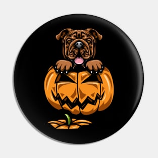 Halloween Bulldog Pumpkin Pin