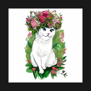 Arabella in a flower crown with background T-Shirt