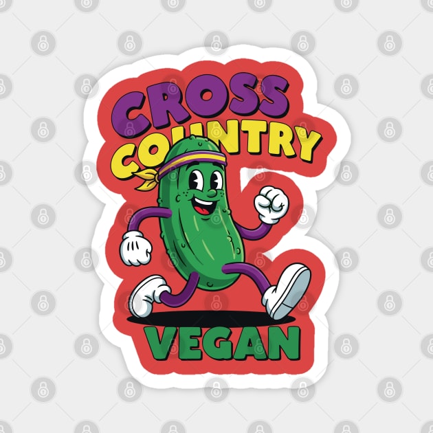 Cross Country Vegan Magnet by enrynz