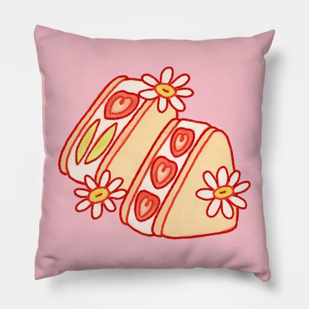 Strawberry Sando Pillow by krowsunn