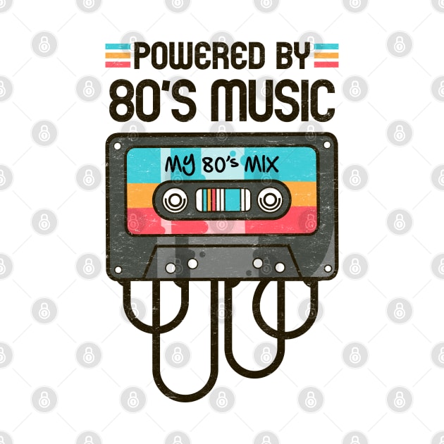 Powered by 80s Music: Colorful Retro Cassette Tape by TwistedCharm