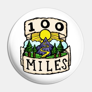 100 Miles Pin