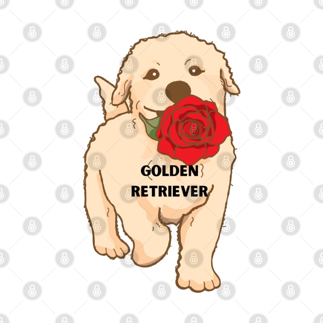 golden retriever dog illustration by RubyCollection