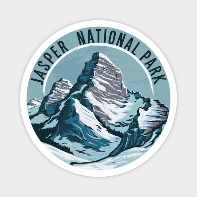 Snowy Jasper National Park Magnet by Perspektiva