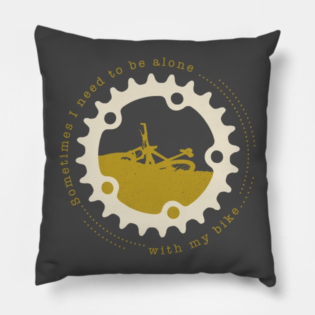 Alone With My Bike 2 - Bicycle Love Pillow by NeddyBetty