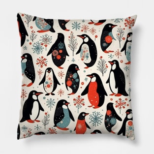 Retro Penguins Pillow