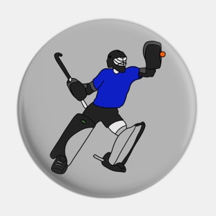 Field Hockey Goalie Blue 3 Pin