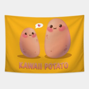 Cute Kawaii Potato Family Tapestry