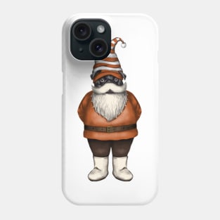 Vintage Gnome Black Pug Phone Case