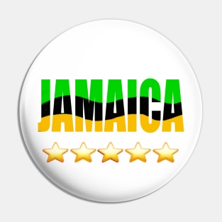 Reggae Rasta Jamaican colours  Five star rating - National flag colors Jamaica Pin