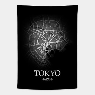 Tokyo City Map - Japan Cartography White Tapestry