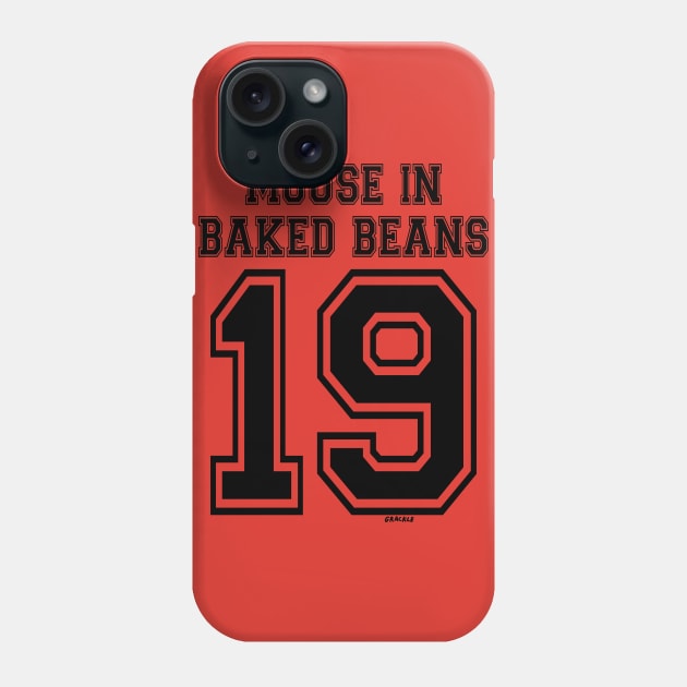 Mouse In Baked Beans Jersey (Black Version) Phone Case by Jan Grackle